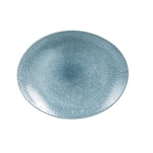 RAKU - TOPAZ BLUE - OVAL COUPE PLATE - 31.7x25.5CM (12)