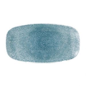 RAKU - TOPAZ BLUE - CHEFS' OBLONG PLATE - 35.5x18.9CM (6)