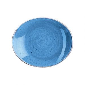 STONECAST - CORNFLOWER BLUE - OVAL PLATE - 19.2CM (12)