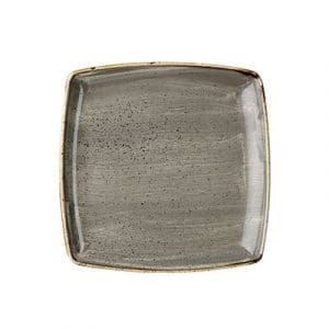 STONECAST - PEPPERCORN GREY - DEEP SQUARE PLATE - 26.8CM (6)