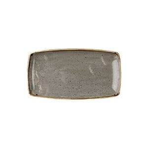 STONECAST - PEPPERCORN GREY - OBLONG PLATE - 29.5x15CM (12)