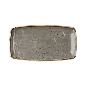 STONECAST - PEPPERCORN GREY - OBLONG PLATE - 35x18.5CM (6)