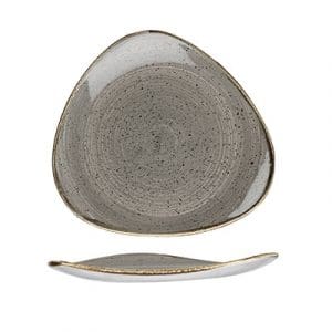 STONECAST - PEPPERCORN GREY - TRIANGLE PLATE - 26.5CM (12)