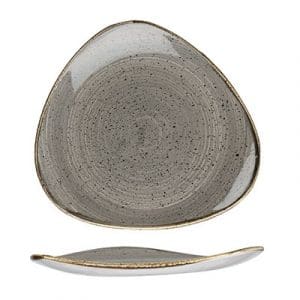 STONECAST - PEPPERCORN GREY - TRIANGLE PLATE - 31.1CM (6)