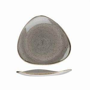 STONECAST - PEPPERCORN GREY - TRIANGLE PLATE - 22.9CM (12)