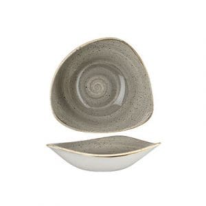 STONECAST - PEPPERCORN GREY - TRIANGLE BOWL - 18.5CM (12)