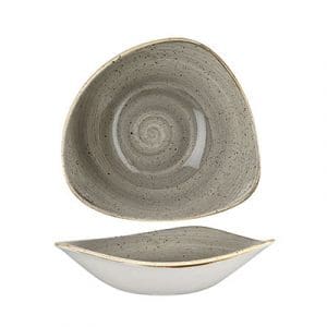 STONECAST - PEPPERCORN GREY - TRIANGLE BOWL - 23.5CM (12)
