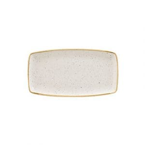 STONECAST - BARLEY WHITE - OBLONG PLATE - 29.5x15CM (12)