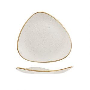 STONECAST - BARLEY WHITE - TRIANGLE PLATE - 26.5CM (12)