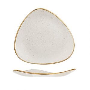 STONECAST - BARLEY WHITE - TRIANGLE PLATE - 31.1CM (6)