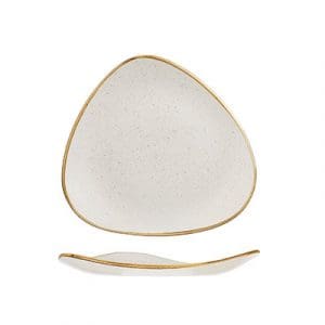 STONECAST - BARLEY WHITE - TRIANGLE PLATE - 19.2CM (12)
