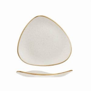 STONECAST - BARLEY WHITE - TRIANGLE PLATE - 22.9CM (12)
