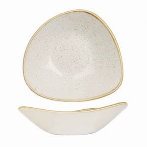 STONECAST - BARLEY WHITE - TRIANGLE BOWL - 15.3CM (12)