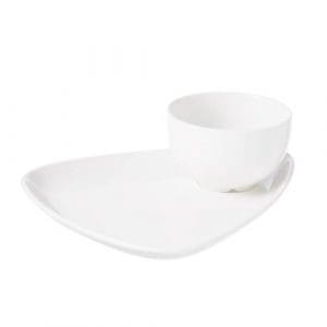 X SQUARED - WHITE - PROFILE SAUCE DISH - 6CL (24)