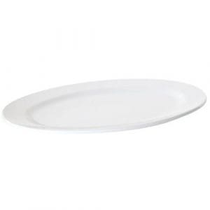 PRIMA - WHITE - OVAL RIMMED PLATTER -36CM (12)