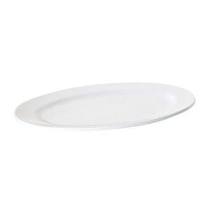 PRIMA - WHITE - OVAL RIMMED PLATTER -31CM (12)