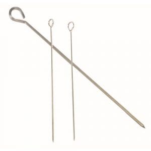 KEBAB SKEWERS S/STEEL (FLAT) - 300MM (PACK OF 12)