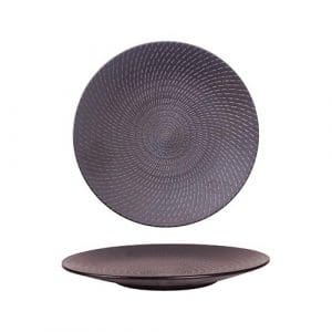 URBAN - BLACK SWIRL - ROUND COUPE PLATE - 23.5CM (12)
