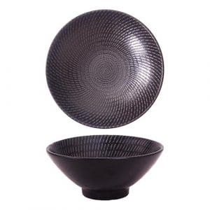 URBAN - BLACK SWIRL - ROUND V-BOWL - 18CM (12)