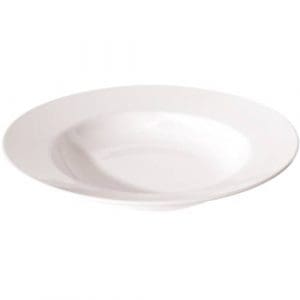 NEW BONE - WHITE - ROUND RIM SOUP PLATE - 27CM (12)