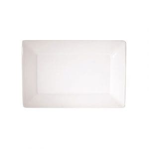 NEW BONE - WHITE - FLAT RECTANGLE PLATE - 31x20CM (12)