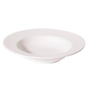LINE - WHITE - RIM SOUP PLATE - 26.5CM (12)