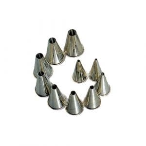 NOZZLE SET METAL - PLAIN 10 PIECE