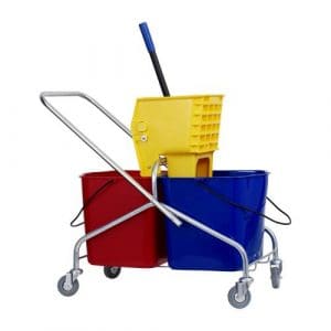 PLASTIC DOUBLE BUCKET & WRINGER 2 X 25 LT( PLASTIC FRAME)