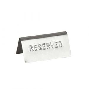 RESERVED TABLE SIGN S/STEEL