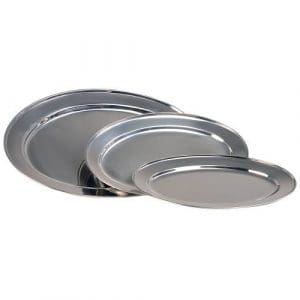 SERVING PLATTER OVAL S/STEEL - 500mm