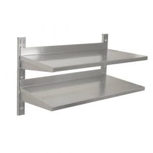 S/STEEL WALL SHELVING DOUBLE - 1200 x 300mm