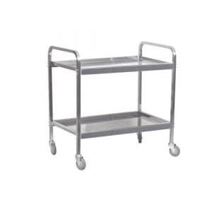 TEA TROLLEY S/STEEL HEAVY DUTY - 2 SHELF 930mm x 905 x 560mm - 20kg