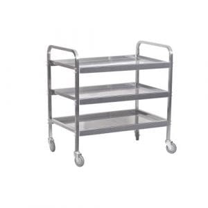 TEA TROLLEY S/STEEL HEAVY DUTY - 3 SHELF 930mm x 905 x 560mm - 25kg
