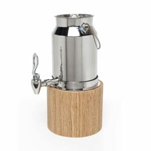 MILK DISPENSER WITH WOODEN BASE - WALNUT - 5Ltr