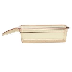 HIGH HEAT 1/3 GN PAN AMBER? WITH SINGLE HANDLE - 100MM