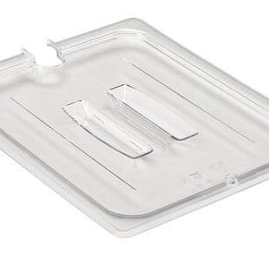 POLYCARBONATE CLEAR LID WITH HANDLE - NOTCHED - FOR 1/2 PANS