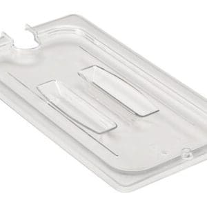 POLYCARBONATE CLEAR LID WITH HANDLE - NOTCHED - FOR 1/3 PANS