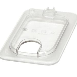 POLYCARBONATE CLEAR HINGED FLIP LID WITH NOTCH FOR 1/9 PANS