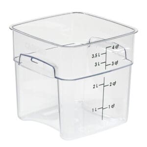 SQUARE POLYCARBONATE STORAGE CONTAINER CLEAR