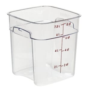 SQUARE POLYCARBONATE STORAGE CONTAINER CLEAR