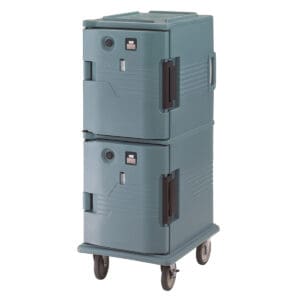 UPC ELECTRIC HEATED FRONT LOADER 800 SERIES SLATE BLUE - TWO CABINET WITH WHEELS - 220V